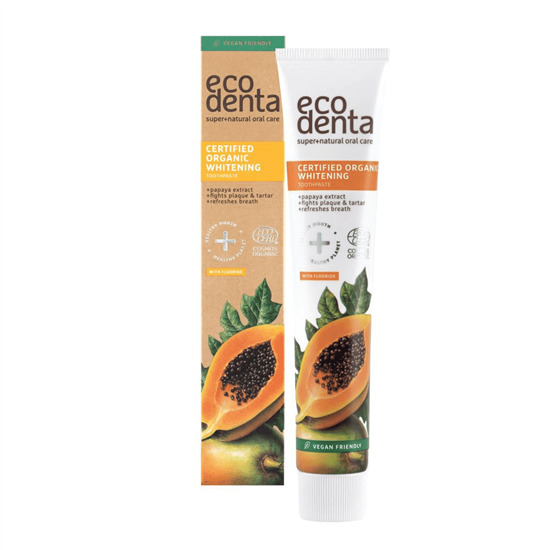 Certified Organic Whitening Toothpaste Papaya Extract 75ml